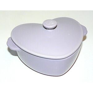 Pioneer Woman Heart-Shaped Lavender Stoneware Dish Lid Cottage Core Ree Drummond